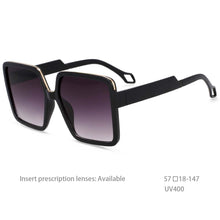 Load image into Gallery viewer, 54457 Big Frame Rectangle Sunglasses Brand Men Women Shades Uv400 Vintage Glasses