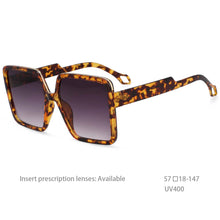 Load image into Gallery viewer, 54457 Big Frame Rectangle Sunglasses Brand Men Women Shades Uv400 Vintage Glasses