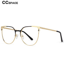 Load image into Gallery viewer, 54459 Retro Brand Cat Eye Metal Large Frame Ladies Anti-Blu-Ray Glasses Frame Optical Prescription Eyeglasses Frame