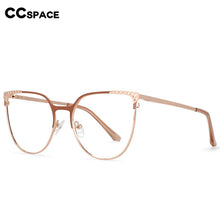 Load image into Gallery viewer, 54459 Retro Brand Cat Eye Metal Large Frame Ladies Anti-Blu-Ray Glasses Frame Optical Prescription Eyeglasses Frame
