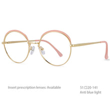 Load image into Gallery viewer, 54460 Transparent Computer Glasses Frame Women Anti Blue Light Round Eyewear Blocking Glasses Optical Eyeglass