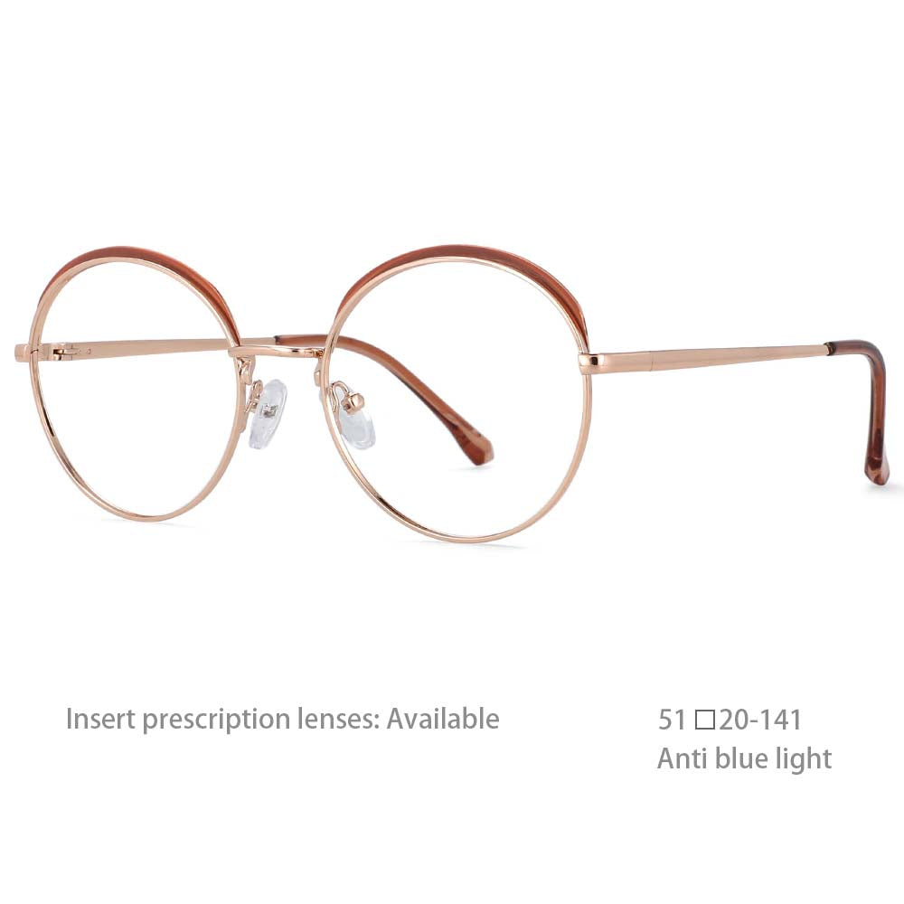 54460 Transparent Computer Glasses Frame Women Anti Blue Light Round Eyewear Blocking Glasses Optical Eyeglass