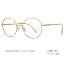 Load image into Gallery viewer, 54460 Transparent Computer Glasses Frame Women Anti Blue Light Round Eyewear Blocking Glasses Optical Eyeglass