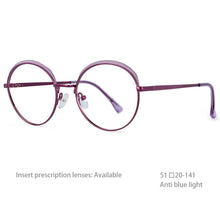Load image into Gallery viewer, 54460 Transparent Computer Glasses Frame Women Anti Blue Light Round Eyewear Blocking Glasses Optical Eyeglass