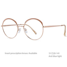 Load image into Gallery viewer, 54460 Transparent Computer Glasses Frame Women Anti Blue Light Round Eyewear Blocking Glasses Optical Eyeglass