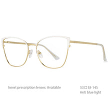 Load image into Gallery viewer, 54462 Anti Blue Light Zero Glasses Metal Optical Glasses Frames Women Computer Eyeglasses