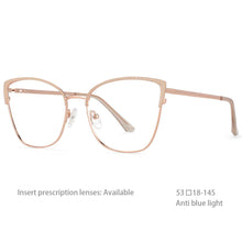 Load image into Gallery viewer, 54462 Anti Blue Light Zero Glasses Metal Optical Glasses Frames Women Computer Eyeglasses