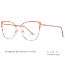 Load image into Gallery viewer, 54462 Anti Blue Light Zero Glasses Metal Optical Glasses Frames Women Computer Eyeglasses
