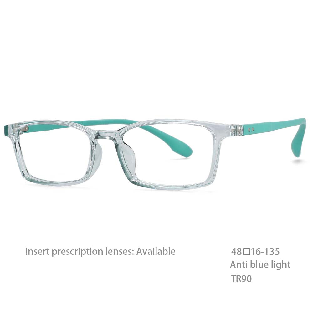 54465 Tr90 Teenage Students Anti-Blue Light Glasses Frame  Ultra-Light Square Optical Glasses Frame UV400