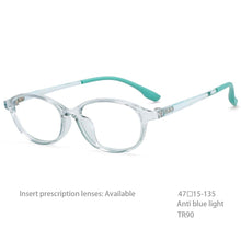 Carica l&#39;immagine nel visualizzatore di Gallery, 54466 TR90 Students Computer Eyeglasses Anti-Blue Light Optical Glasses Frame Oval Ultra-Light Prescription Glasses