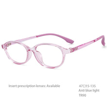 Carica l&#39;immagine nel visualizzatore di Gallery, 54466 TR90 Students Computer Eyeglasses Anti-Blue Light Optical Glasses Frame Oval Ultra-Light Prescription Glasses