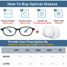 Carica l&#39;immagine nel visualizzatore di Gallery, 54466 TR90 Students Computer Eyeglasses Anti-Blue Light Optical Glasses Frame Oval Ultra-Light Prescription Glasses