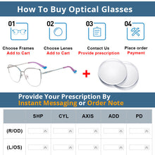 Load image into Gallery viewer, 54468 Half Frame Anti Blue Light Optical Glasses Frames Men Women Zero Glasses Candy Color Computer Eyeglasses