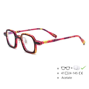 54470 Brand Bright Glasses Frame Acetate Leopard Print Retro Simple Square Women Optical Prescription Glasses Frame