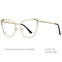 Load image into Gallery viewer, 54471 Women  Optical Glasses Frames Anti Blue Light Zero Glasses Metal Computer Eyeglasses
