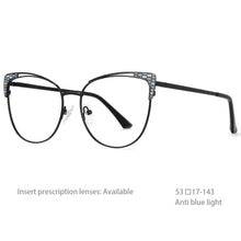 Load image into Gallery viewer, 54471 Women  Optical Glasses Frames Anti Blue Light Zero Glasses Metal Computer Eyeglasses