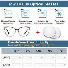 Load image into Gallery viewer, 54471 Women  Optical Glasses Frames Anti Blue Light Zero Glasses Metal Computer Eyeglasses