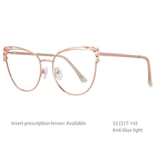 Load image into Gallery viewer, 54471 Women  Optical Glasses Frames Anti Blue Light Zero Glasses Metal Computer Eyeglasses