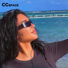 Load image into Gallery viewer, 54474 Rimless Goggles Cool Specular Reflection One Piece Brand Designer Modernsunglasses Women Retro Vintage Uv400 Eyewear