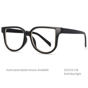 54476 Personality Versatile Hollow Unisex Anti-Blue Light Frame Spring Hinge Computer Eyewear Female UV400