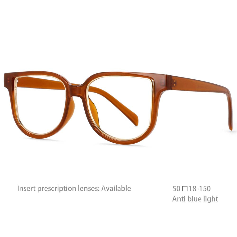 54476 Personality Versatile Hollow Unisex Anti-Blue Light Frame Spring Hinge Computer Eyewear Female UV400