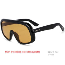 Load image into Gallery viewer, 54486  Dazzling One-Piece Large Frame Men Women Goggles T-Shaped Decorative Simple Temples Uv400