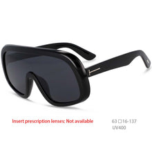Load image into Gallery viewer, 54486  Dazzling One-Piece Large Frame Men Women Goggles T-Shaped Decorative Simple Temples Uv400