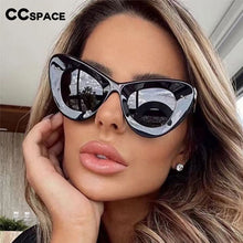 Load image into Gallery viewer, 54487 Metal Rivet Large Frame Sunglasses Ladies Cat Eye Brand Designer Glasses Ladies Glasses UV400 Protection