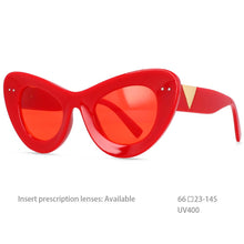 Load image into Gallery viewer, 54487 Metal Rivet Large Frame Sunglasses Ladies Cat Eye Brand Designer Glasses Ladies Glasses UV400 Protection