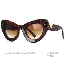 Load image into Gallery viewer, 54487 Metal Rivet Large Frame Sunglasses Ladies Cat Eye Brand Designer Glasses Ladies Glasses UV400 Protection