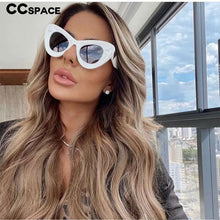 Load image into Gallery viewer, 54487 Metal Rivet Large Frame Sunglasses Ladies Cat Eye Brand Designer Glasses Ladies Glasses UV400 Protection
