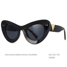Load image into Gallery viewer, 54487 Metal Rivet Large Frame Sunglasses Ladies Cat Eye Brand Designer Glasses Ladies Glasses UV400 Protection