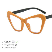 Load image into Gallery viewer, 54494 Big Frame Cat Eye Ladies Cat Eye Frames Large Candy Color Blue Light Blocking Frames