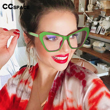 Load image into Gallery viewer, 54494 Big Frame Cat Eye Ladies Cat Eye Frames Large Candy Color Blue Light Blocking Frames