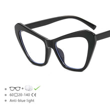Load image into Gallery viewer, 54494 Big Frame Cat Eye Ladies Cat Eye Frames Large Candy Color Blue Light Blocking Frames