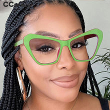 Load image into Gallery viewer, 54494 Big Frame Cat Eye Ladies Cat Eye Frames Large Candy Color Blue Light Blocking Frames