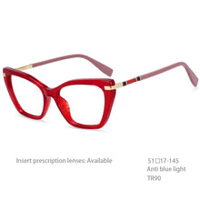 Load image into Gallery viewer, 54496 Retro Cat Eye Anti Blue Light Optical Glasses Frames Leopard Women TR90 Computer Eyeglasses