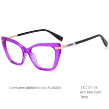 Load image into Gallery viewer, 54496 Retro Cat Eye Anti Blue Light Optical Glasses Frames Leopard Women TR90 Computer Eyeglasses