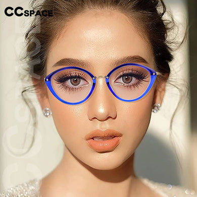 54497 Zero Glasses Oval Cat Eye Anti Blue Light Glasses Frames Women Plastic Titanium Computer Eyeglasses