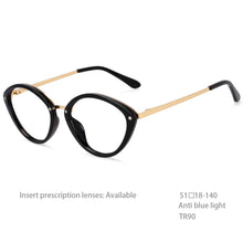 Load image into Gallery viewer, 54497 Zero Glasses Oval Cat Eye Anti Blue Light Glasses Frames Women Plastic Titanium Computer Eyeglasses