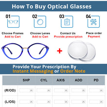 Load image into Gallery viewer, 54497 Zero Glasses Oval Cat Eye Anti Blue Light Glasses Frames Women Plastic Titanium Computer Eyeglasses