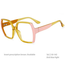 Load image into Gallery viewer, 54515 Trend Ladies Optical Anti-Blue Light Glasses Frame Personality Brand Quality Pc Frame Large Frame Color Matching