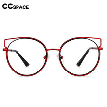 Load image into Gallery viewer, 54516 Personality Brand Cat Eye Round Frame Quality Metal Ladies Optical Anti Blue Light Glasses Frame