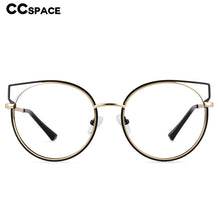 Load image into Gallery viewer, 54516 Personality Brand Cat Eye Round Frame Quality Metal Ladies Optical Anti Blue Light Glasses Frame