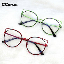 Load image into Gallery viewer, 54516 Personality Brand Cat Eye Round Frame Quality Metal Ladies Optical Anti Blue Light Glasses Frame