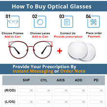 Load image into Gallery viewer, 54516 Personality Brand Cat Eye Round Frame Quality Metal Ladies Optical Anti Blue Light Glasses Frame