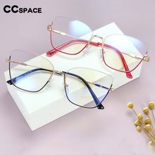 Load image into Gallery viewer, 54519 Personality Brand Quality Metal Half Frame Hanging Wire Trend Ladies Optical Anti Blue Light Glasses Frame