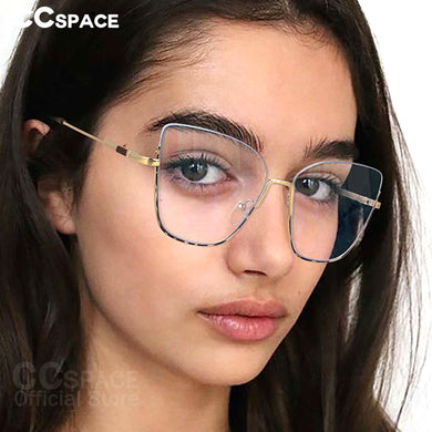 54519 Personality Brand Quality Metal Half Frame Hanging Wire Trend Ladies Optical Anti Blue Light Glasses Frame