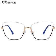 Load image into Gallery viewer, 54519 Personality Brand Quality Metal Half Frame Hanging Wire Trend Ladies Optical Anti Blue Light Glasses Frame