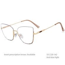 Load image into Gallery viewer, 54519 Personality Brand Quality Metal Half Frame Hanging Wire Trend Ladies Optical Anti Blue Light Glasses Frame